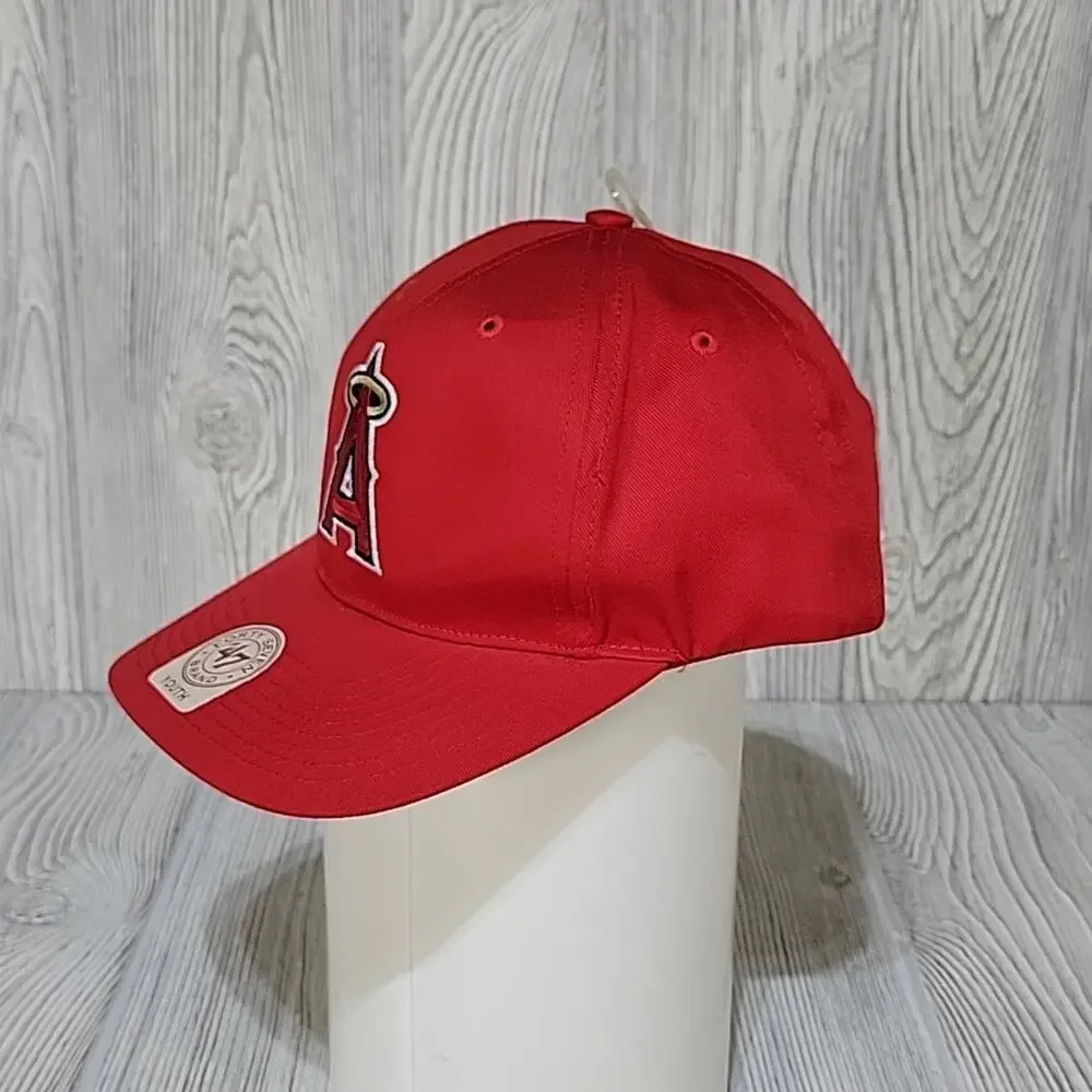 47 Forty Seven MLB Angels Home Rep Cap, Red, Snapback, Sm--Md, Youth